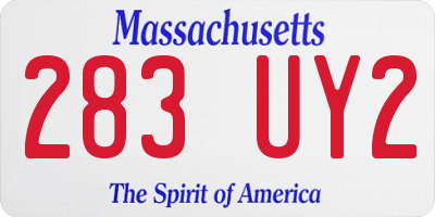 MA license plate 283UY2