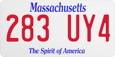 MA license plate 283UY4