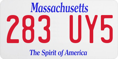 MA license plate 283UY5