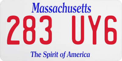 MA license plate 283UY6