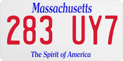 MA license plate 283UY7