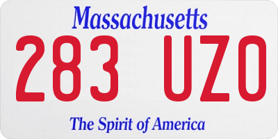 MA license plate 283UZ0