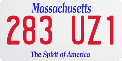 MA license plate 283UZ1