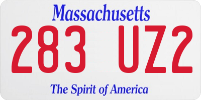 MA license plate 283UZ2