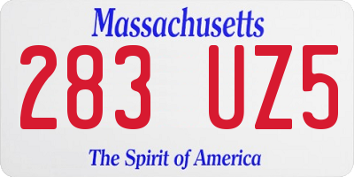 MA license plate 283UZ5
