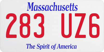 MA license plate 283UZ6