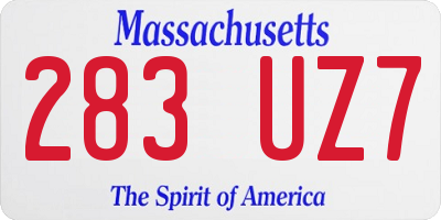MA license plate 283UZ7