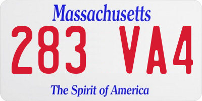 MA license plate 283VA4