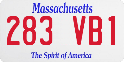 MA license plate 283VB1
