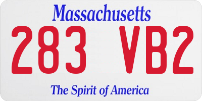 MA license plate 283VB2