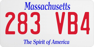 MA license plate 283VB4