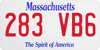 MA license plate 283VB6