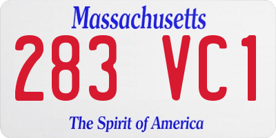 MA license plate 283VC1