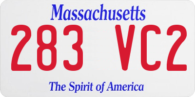 MA license plate 283VC2
