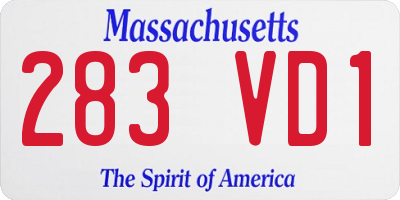 MA license plate 283VD1