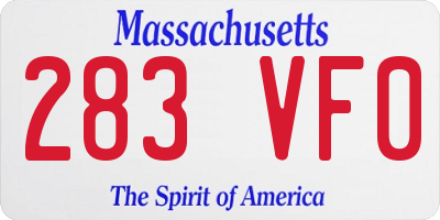 MA license plate 283VF0