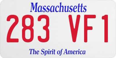 MA license plate 283VF1