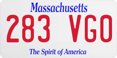 MA license plate 283VG0