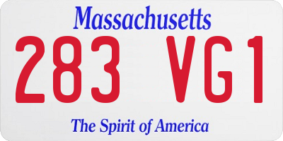 MA license plate 283VG1