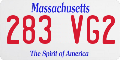 MA license plate 283VG2
