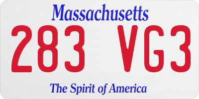 MA license plate 283VG3
