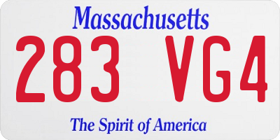 MA license plate 283VG4