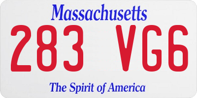 MA license plate 283VG6