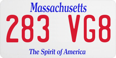 MA license plate 283VG8