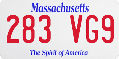 MA license plate 283VG9