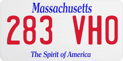MA license plate 283VH0