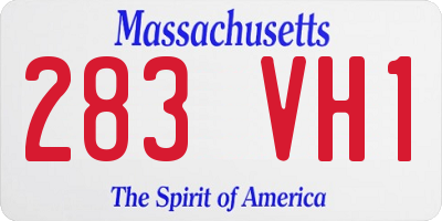 MA license plate 283VH1