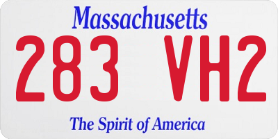 MA license plate 283VH2