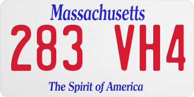 MA license plate 283VH4