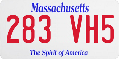 MA license plate 283VH5