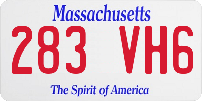 MA license plate 283VH6