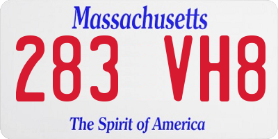 MA license plate 283VH8