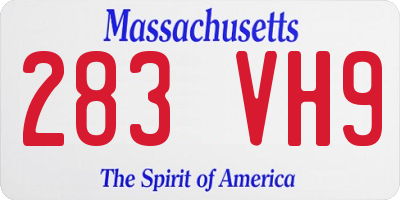 MA license plate 283VH9
