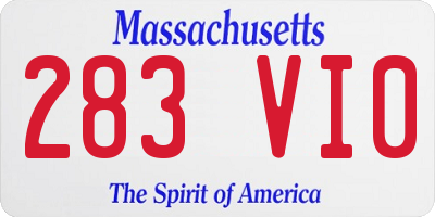 MA license plate 283VI0