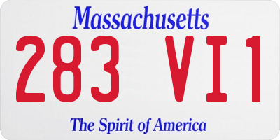 MA license plate 283VI1