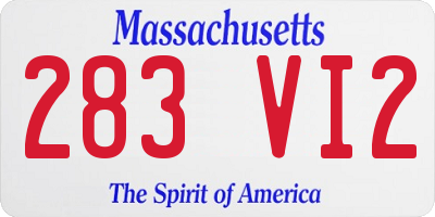 MA license plate 283VI2
