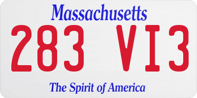 MA license plate 283VI3