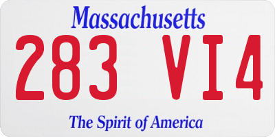 MA license plate 283VI4
