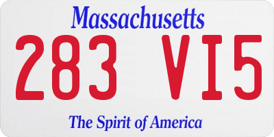 MA license plate 283VI5