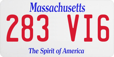 MA license plate 283VI6