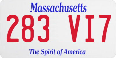 MA license plate 283VI7