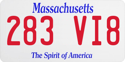 MA license plate 283VI8