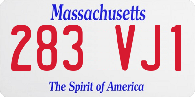 MA license plate 283VJ1
