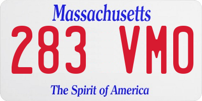 MA license plate 283VM0