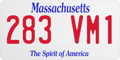 MA license plate 283VM1