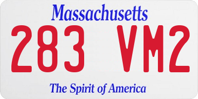MA license plate 283VM2